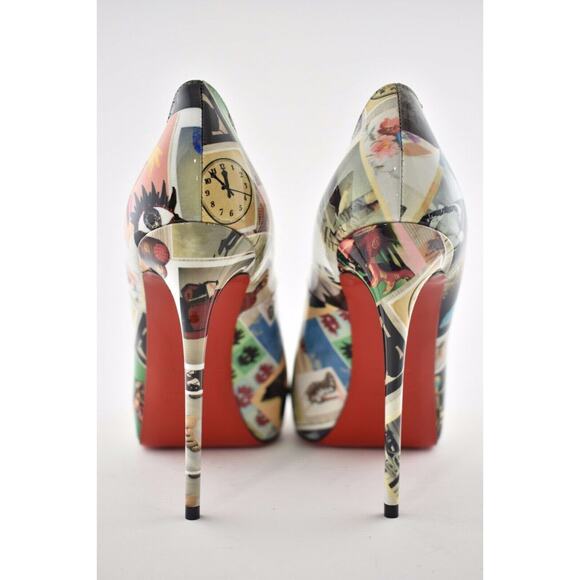 Christian Louboutin New Very Prive 120 Patent Collage Multi Gold Heel Pump 40 - Picture 10 of 11